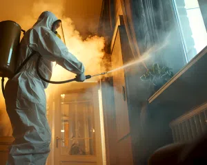 Professional pest control work at a property in Abu Dhabi