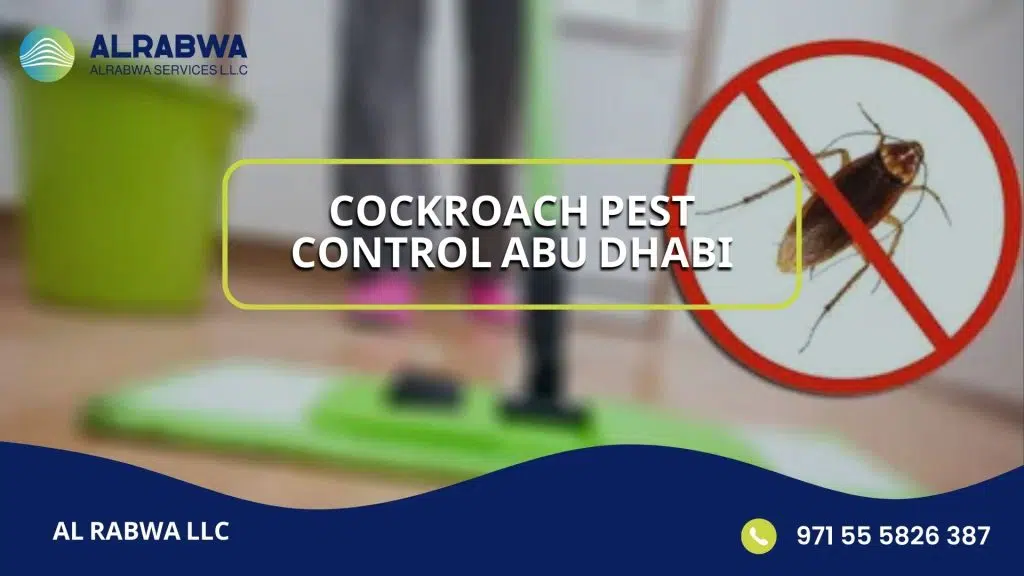 Al Rabwa illustration promoting cockroach pest control in Abu Dhabi